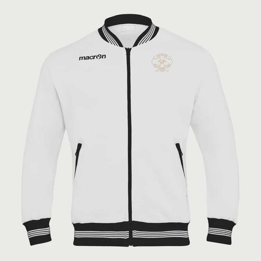 Veste de survêtement blanche avec l'écusson des 50 ans en or