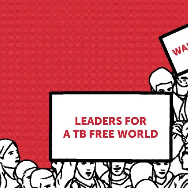 World TB Day, bannière avec la foule et les pancartes
