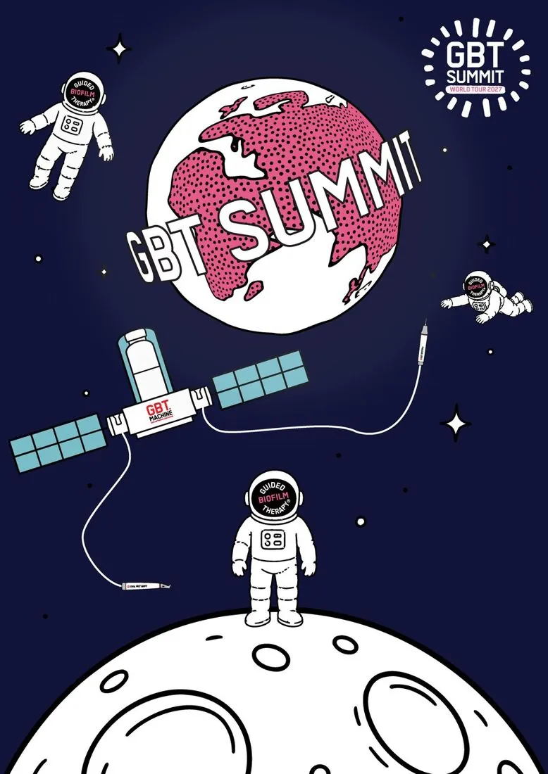 Visuel clé GBT Summit 2027 sur fond bleu nuit